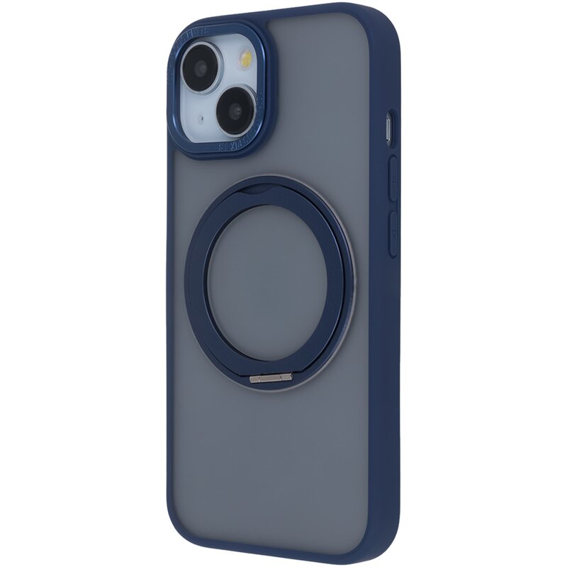 Etui TECTO SHIELD Secure Spinning Mag do Apple iPhone 15 Granatowy