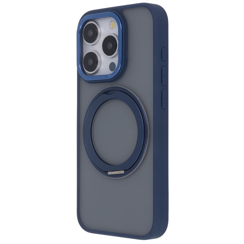 Etui TECTO SHIELD Secure Spinning Mag do Apple iPhone 15 Pro Granatowy