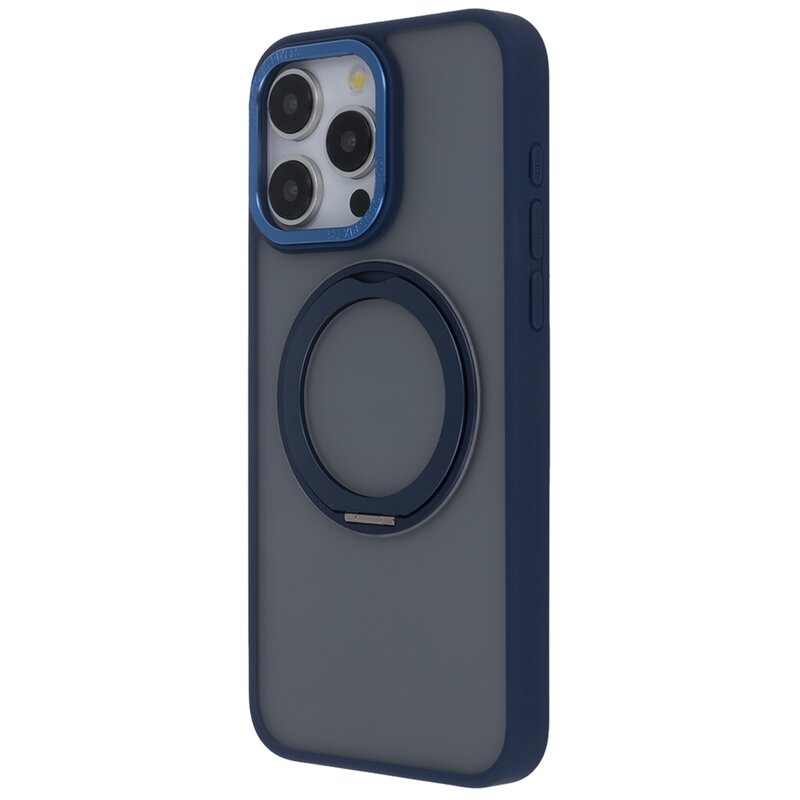 Etui TECTO SHIELD Secure Spinning Mag do Apple iPhone 15 Pro Max Granatowy