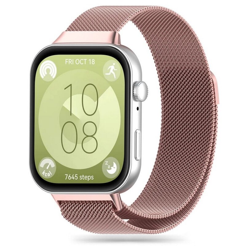Pasek TECH-PROTECT MilaneseBand do Huawei Watch Fit 3 (szerokość paska 17 mm) Różowy