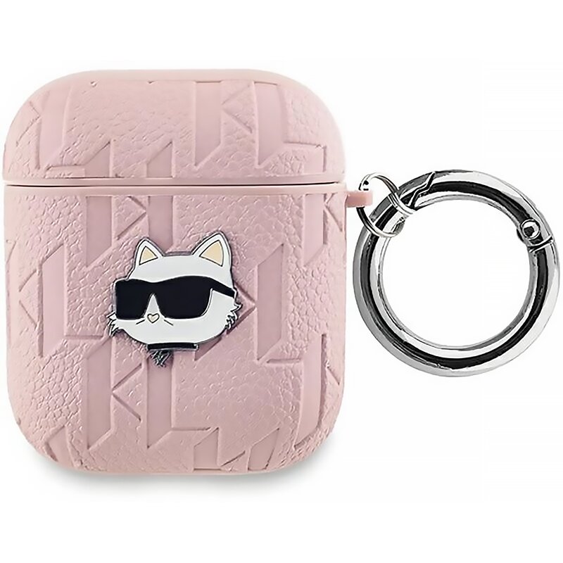 Karl Lagerfeld Monogram Choupette Head do Apple Airpods 1/2 Różowy