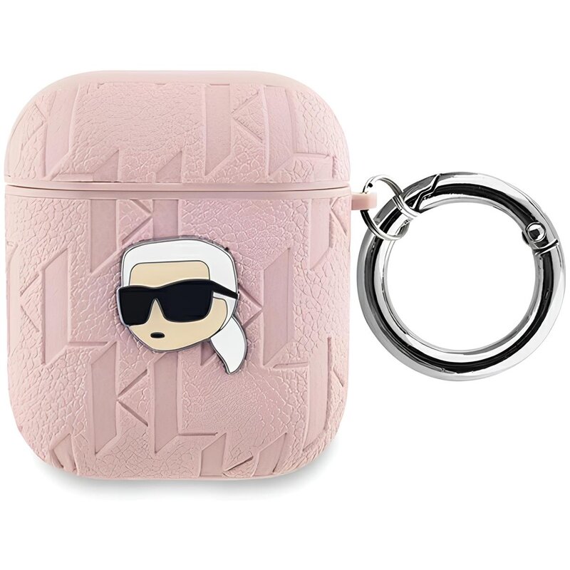 Karl Lagerfeld Monogram Karl Head do Apple AirPods 1/2 Różowy