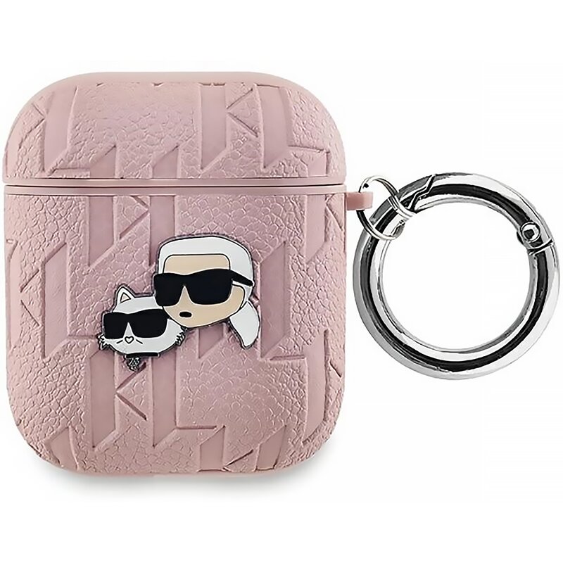 Karl Lagerfeld Monogram Karl & Choupette Head do Apple Airpods 1/2 Różowy