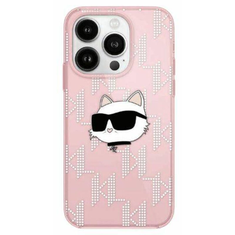 Etui KARL LAGERFELD IML Choupette Head & Monogram do iPhone 13 Pro Różowy