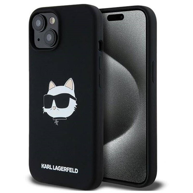 Etui KARL LAGERFELD Silicone Choupette Head MagSafe do Apple iPhone 14 Plus/15 Plus Czarny