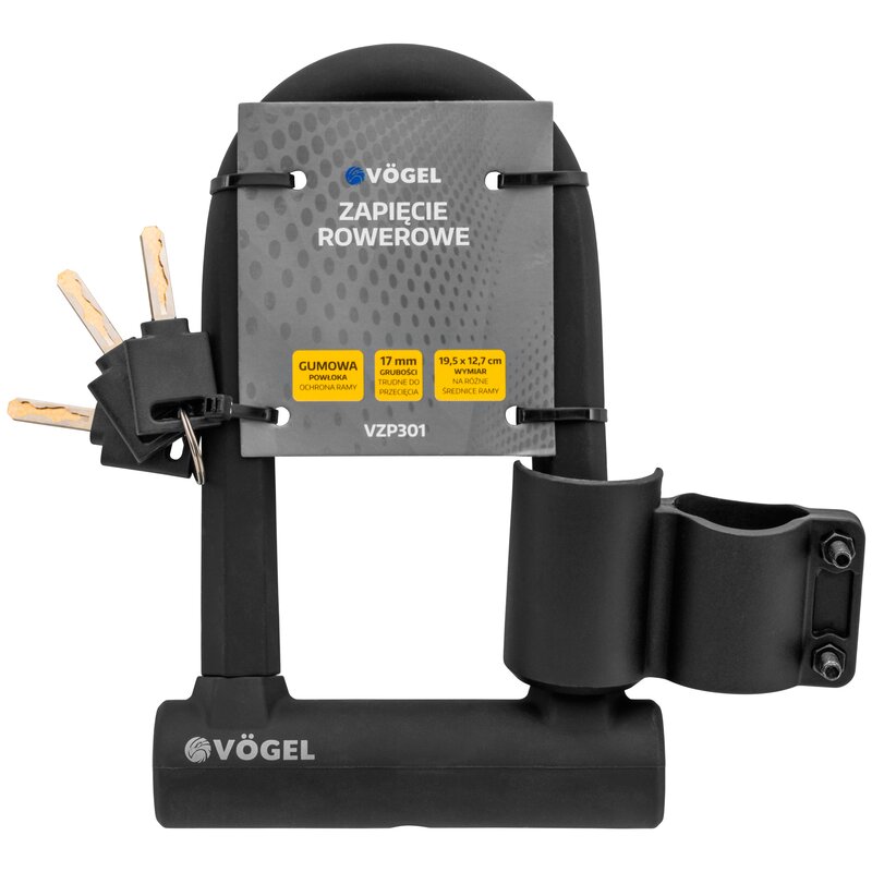 Zapięcie rowerowe VÖGEL VZP301 U-lock Czarny