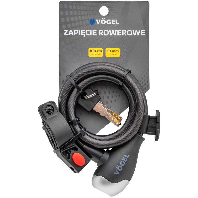 Zapięcie rowerowe VÖGEL VZP103 Linka Czarny