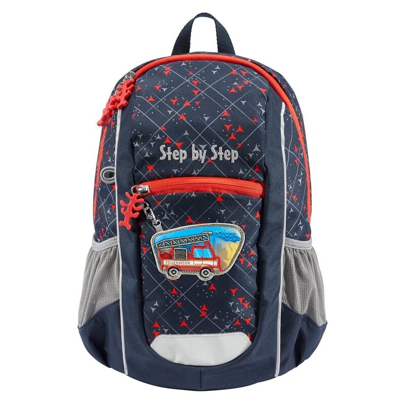 Plecak STEP BY STEP Junior Kiga Maxi Fire Truck Finn Niebiesko-czerwony