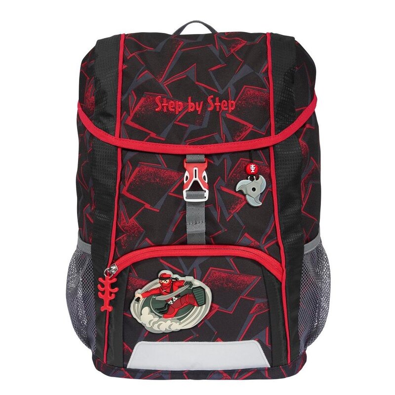 Plecak STEP BY STEP Junior Kid Ninja Yuma Czarno-czerwony