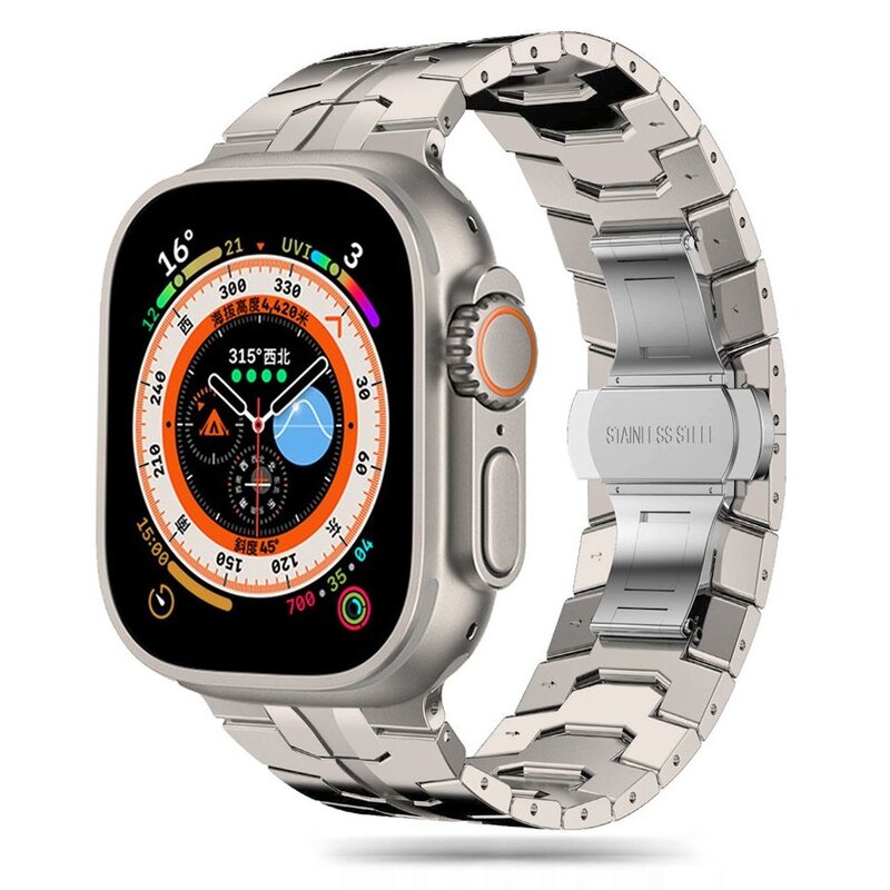 Tech-Protect Stainless Line do Apple Watch 44/45/46/49 mm titanium