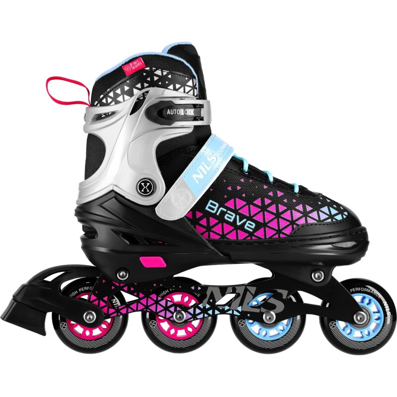 Łyżworolki NILS EXTREME Brave NH18190A 2w1 (rozmiar 39-43) Czarno-różowy