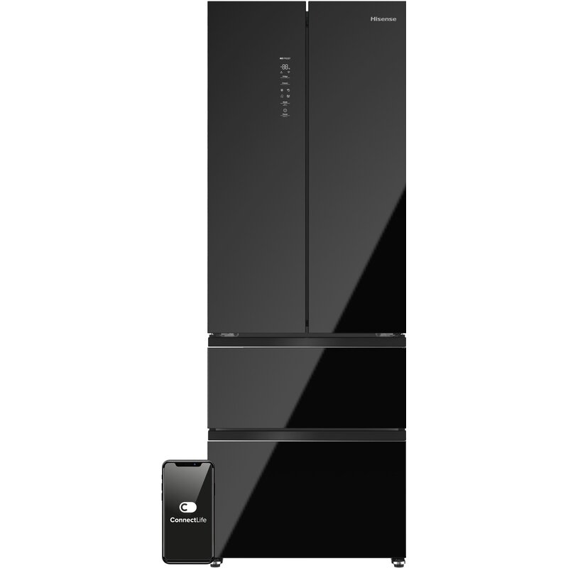Lodówka HISENSE Skyline II RF632N4GBE1 No frost 200cm Czarne szkło