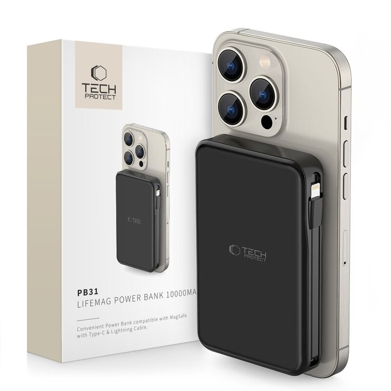 Powerbank TECH-PROTECT PB31 LifeMag MagSafe 10000 mAh Czarny