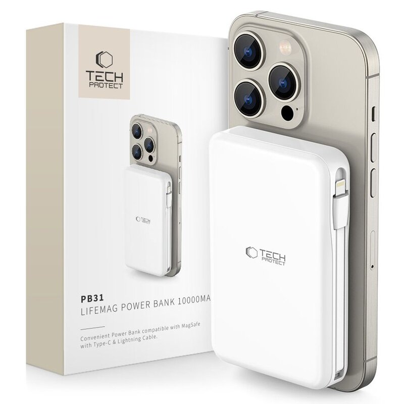 Powerbank TECH-PROTECT PB31 LifeMag MagSafe 10000 mAh Biały