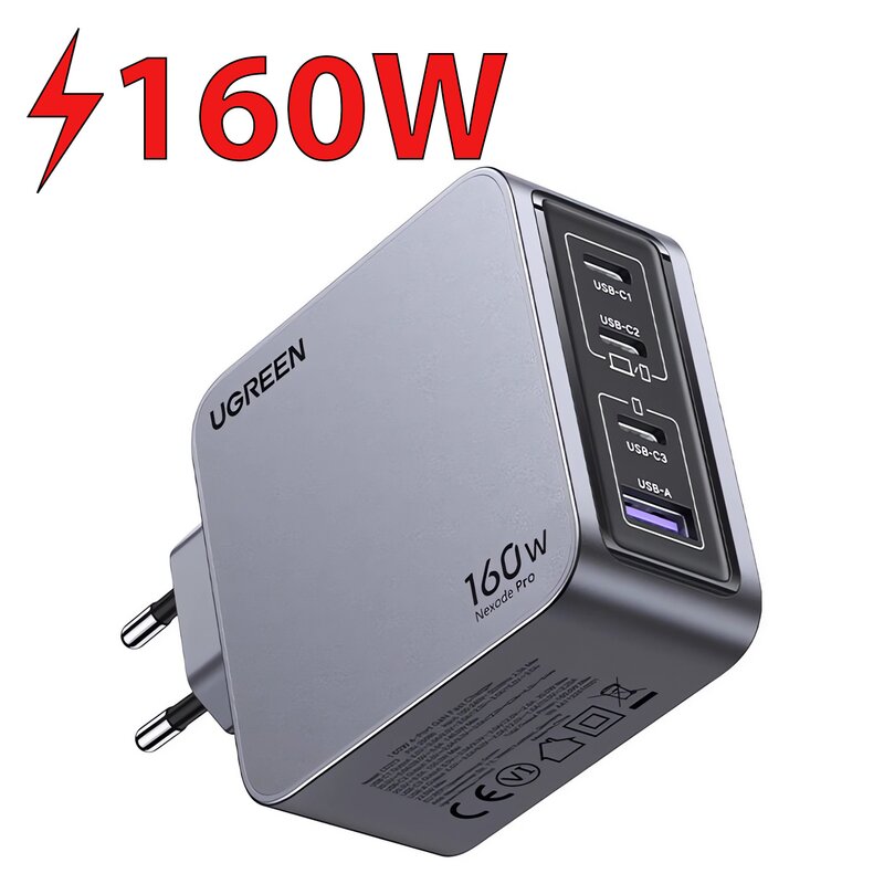 UGREEN 25877 Nexode Pro 160W GaN USB + 3x USB-C Szary