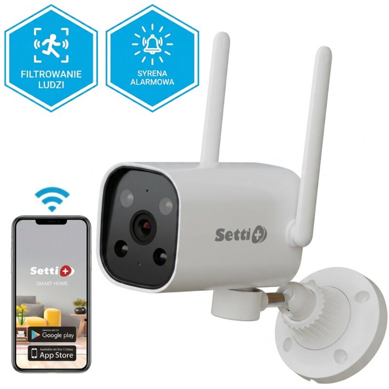 Kamera IP SETTI+ SC940 4MP 2K Smart, Zewnętrzna / Wewnętrzna, Wi-Fi, LAN, Kamera ruchoma