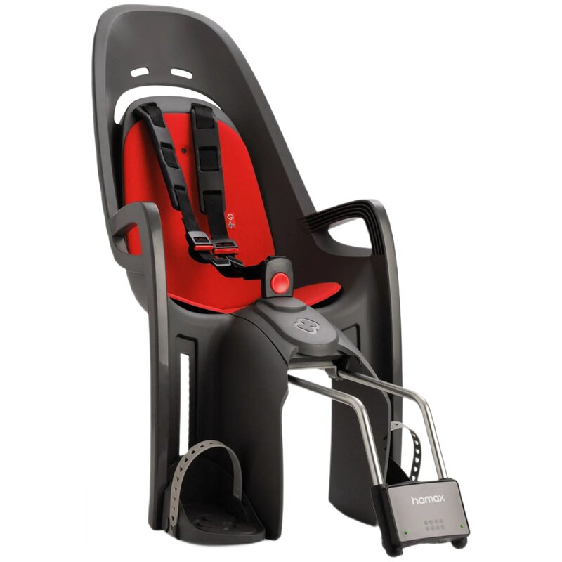 Fotelik rowerowy HAMAX Zenith Tylny Bagażnik 22kg Szaro-czerwony