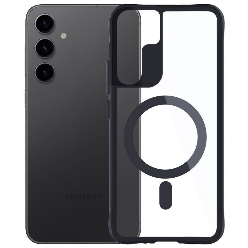 Etui 3MK Satin Armor MagCase do Samsung Galaxy S24+ Przezroczysto-czarny