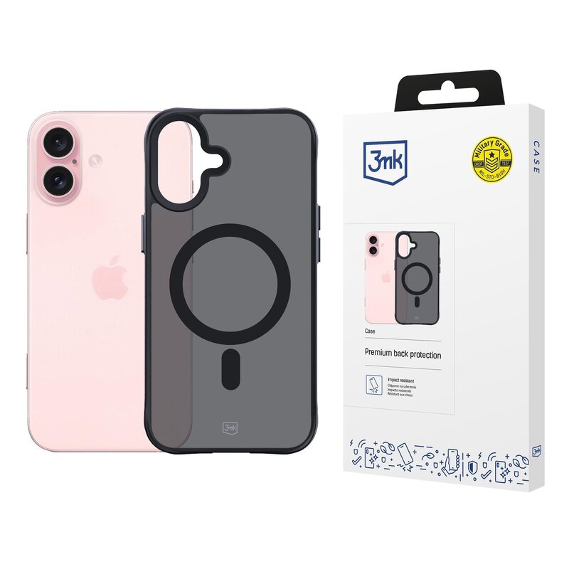 3mk Smoke MagCase do iPhone 16 Czarny