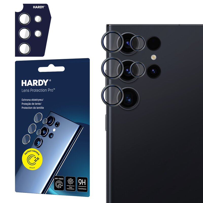 Szkło hartowane na obiektyw 3MK Hardy Lens Protection Pro do Samsung Galaxy S23 Ultra Czarny