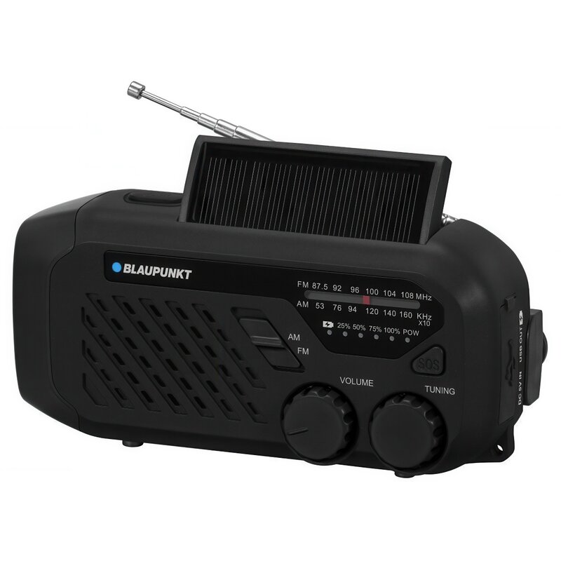 BLAUPUNKT ER10 – RADIO AWARYJNE Z KORBĄ, PANELEM SOLARNYM I LATARKĄ