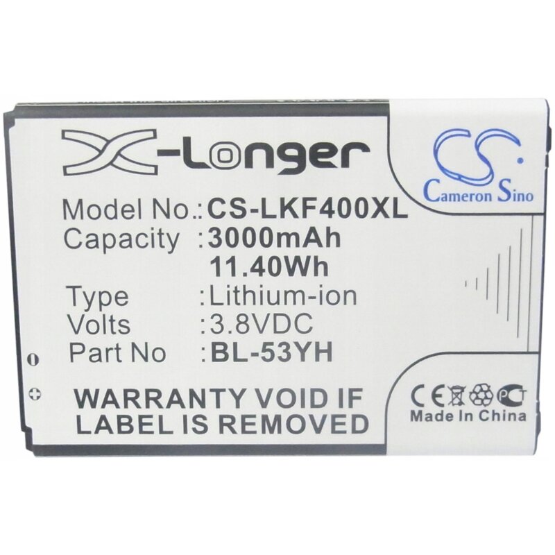 Bateria do telefonu CAMERON SINO CS-LKF400XL 3000 mAh do LG