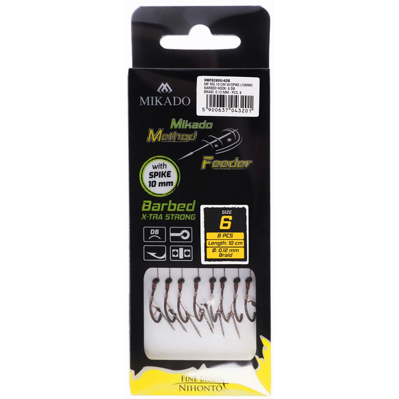 Przypon MIKADO Method Feeder HMFB2805I-12DB 0.12 mm / 10 cm (8 szt.)