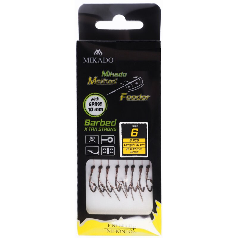 Przypon MIKADO Method Feeder HMFB2805I-8DB 0.12 mm / 10 cm (8 szt.)