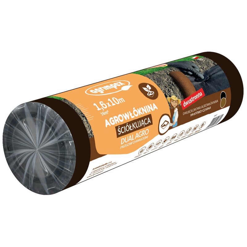 Agrowłóknina ściółkująca AGRIMPEX Dual-Agro 1.6 x 10 m Brązowo-czarny