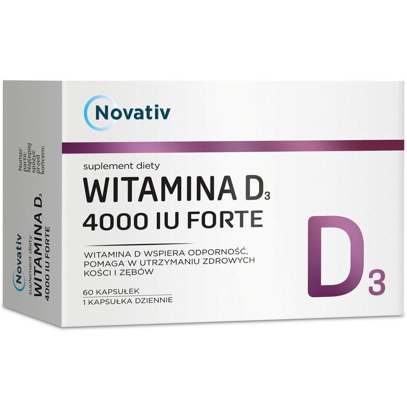 Witamina D3 NOVATIV 4000 IU Forte (60 kapsułek)