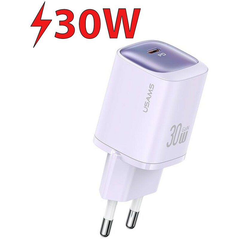 Ładowarka sieciowa USAMS CC251 30W Fioletowy ładowarka do telefonu USB-C