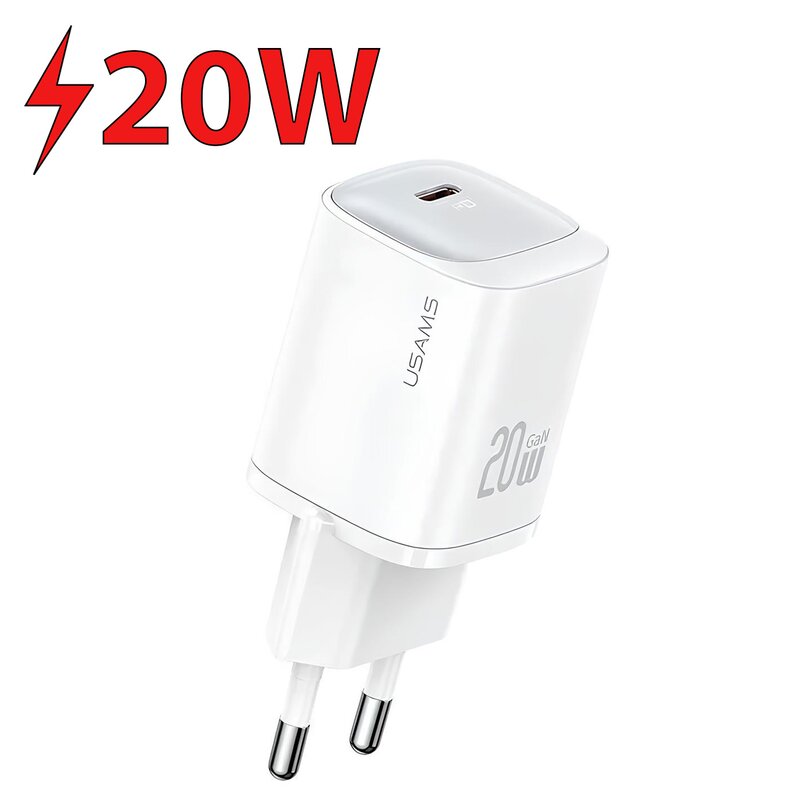 Ładowarka sieciowa USAMS CC248 20W Biały ładowarka do telefonu USB-C