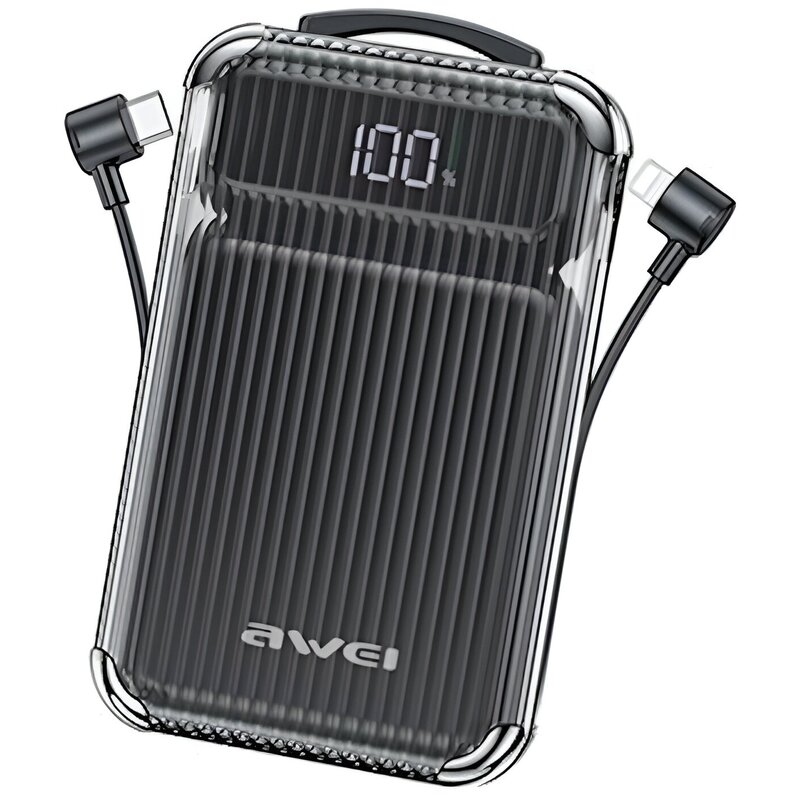 Powerbank indukcyjny AWEI P89K 10000mAh 15W Czarny