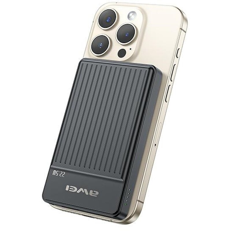 Powerbank indukcyjny AWEI MagSafe P33K 10000mAh 22.5W Czarny