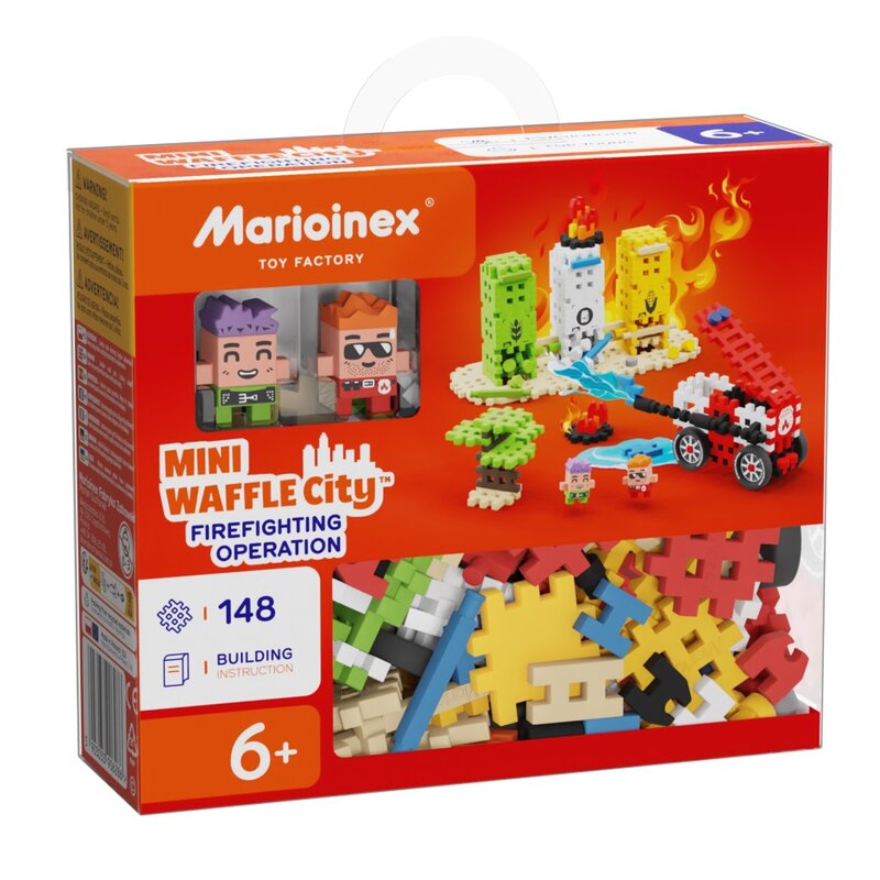 Klocki konstrukcyjne Marioinex Mini Waffle - City: Akcja strażacka, 148 elementów