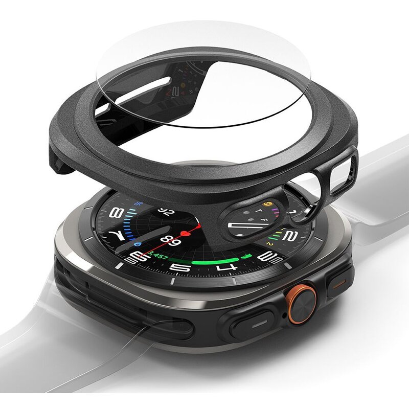 Etui RINGKE Slim do Samsung Galaxy Watch Ultra 2024/2025 (47mm) Czarny + szkło hartowane