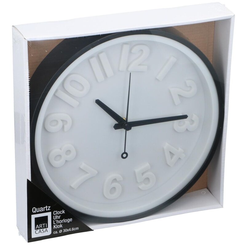 Zegar ścienny ARTICASA 29.5cm Czarny