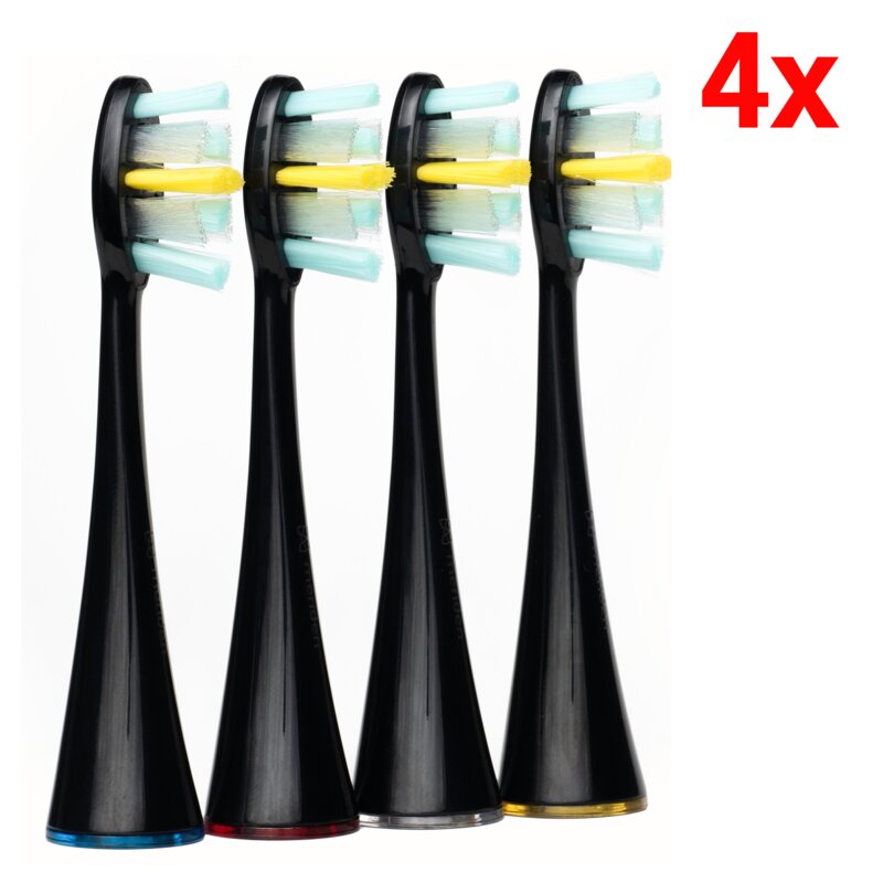 Oryginalna końcówka szczoteczki MERIDEN Professional Premium Czarny (4 szt.) (Miękkie włosie)