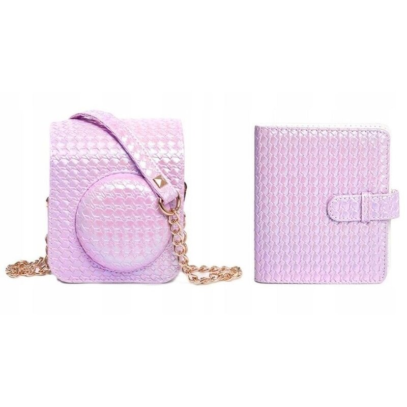 Pokrowiec LOVEINSTANT Instax Mini 12 Fioletowy + Album (32 stron)