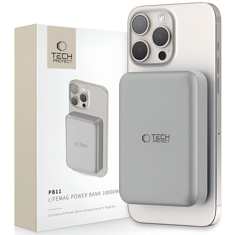 Powerbank TECH-PROTECT PB11 LifeMag MagSafe 10000 mAh 15W Tytan