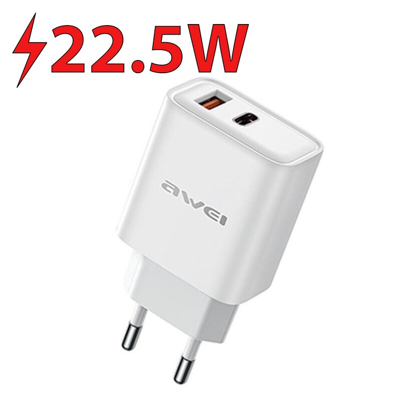 Ładowarka sieciowa AWEI PD81-EU GaN 22.5W Biały