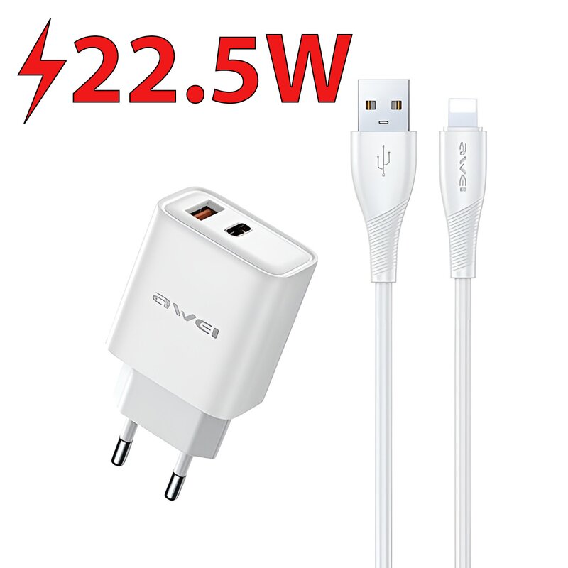 Ładowarka sieciowa AWEI PD81L-EU GaN 22.5W Biały