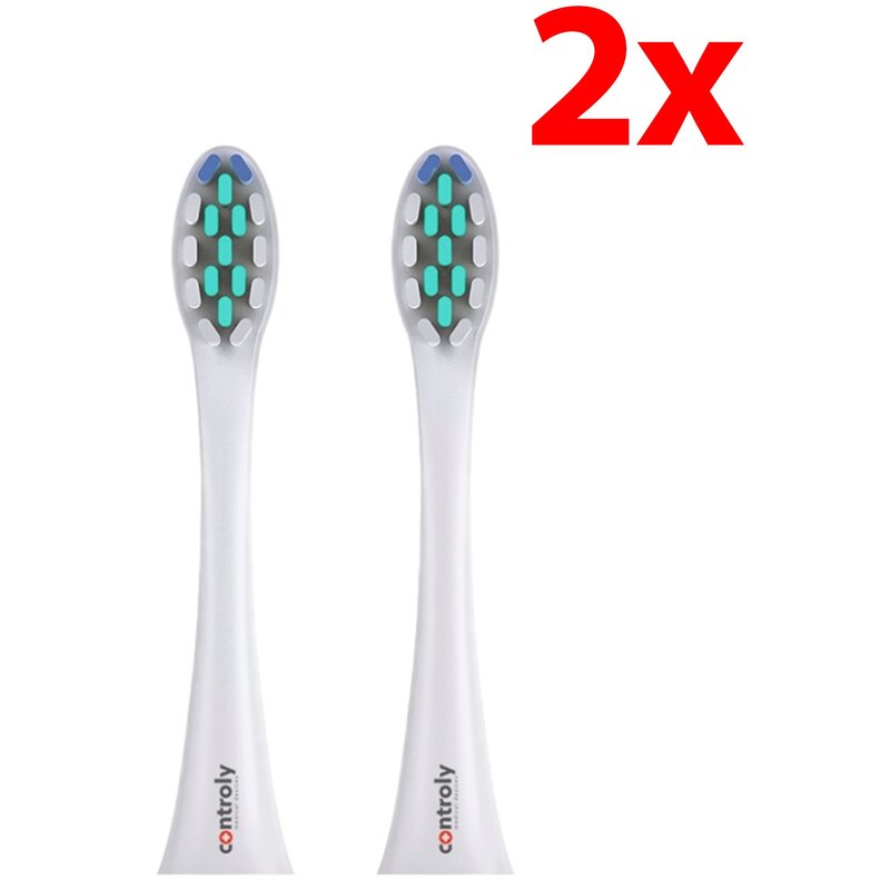 Oryginalna końcówka szczoteczki CONTROLY Supersonic miękkie białe (2 szt.) (Delikatne dla dziąseł)