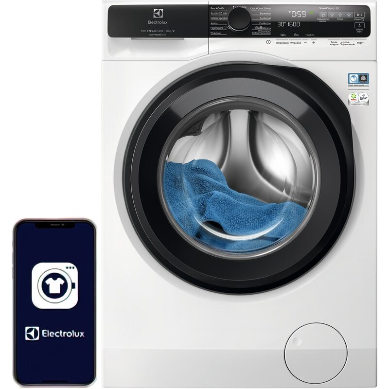 Pralka ELECTROLUX 700 SteamCare EW7F5612QP 10kg 63.1cm 1600obr Sterowanie smartfonem