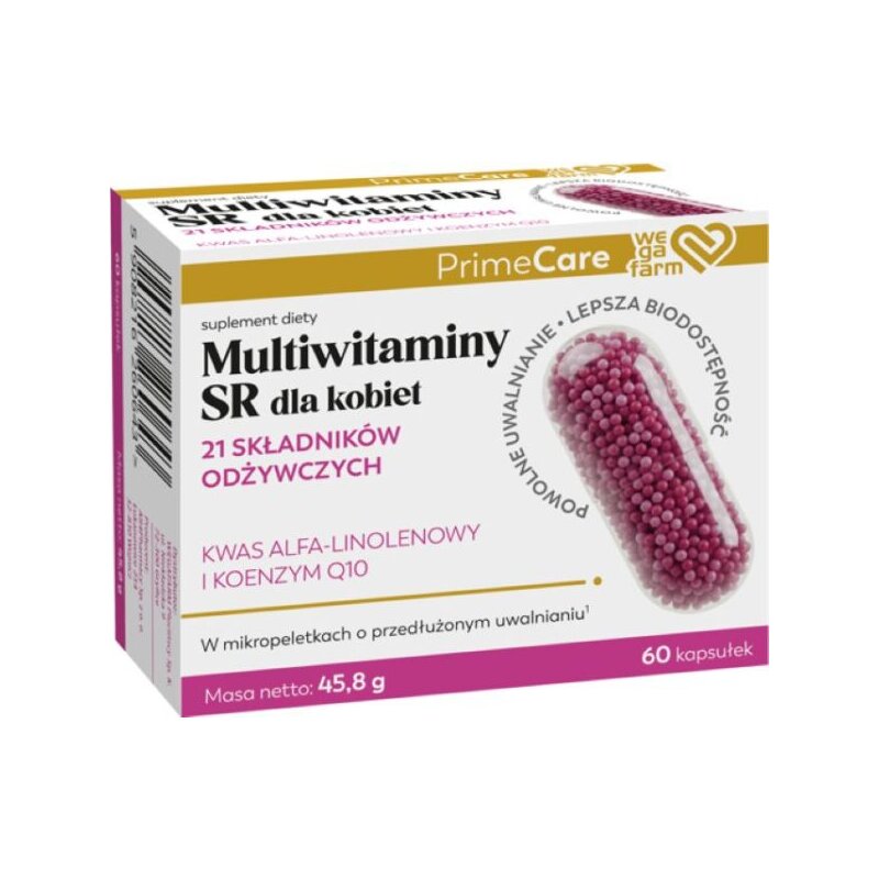 Witaminy i minerały WEGAFARM Multiwitaminy SR dla kobiet (60 kapsułek)