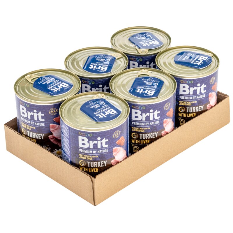 Karma dla psa BRIT Premium By Nature Indyk z wątróbką 6 x 800 g