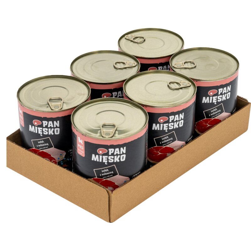 Karma dla psa PAN MIĘSKO Indyk z wołowiną 6 x 800 g