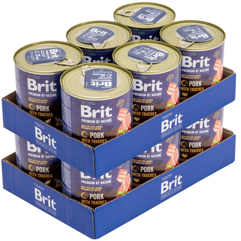 Karma dla psa BRIT Premium By Nature Wieprzowina z tchawicą 12 x 800 g
