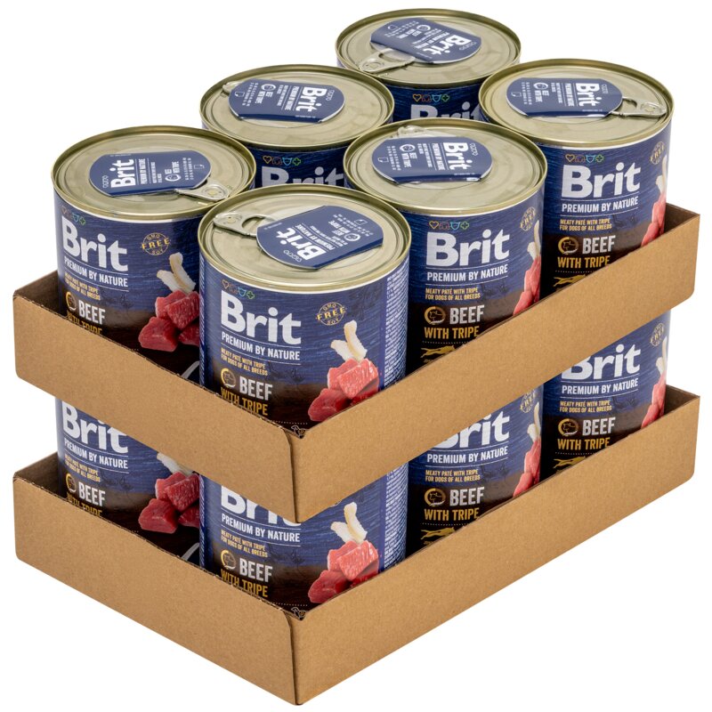 Karma dla psa BRIT Premium By Nature Wołowina z flakami 12 x 800 g