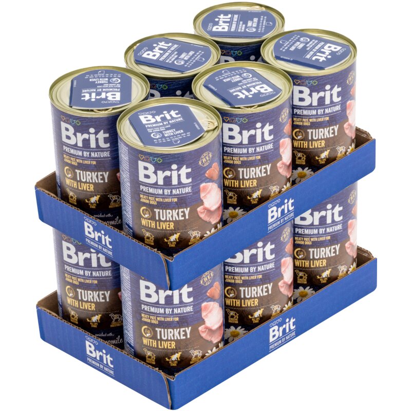 Karma dla psa BRIT Premium By Nature Turkey with Liver Indyk z wątróbką 12 x 400 g